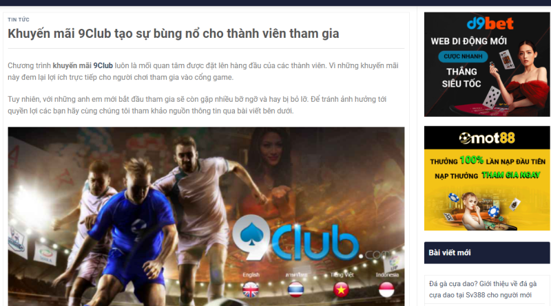 Sự kiện 9CLUB tặng 50K cho người chơi mới không thể bỏ lỡ