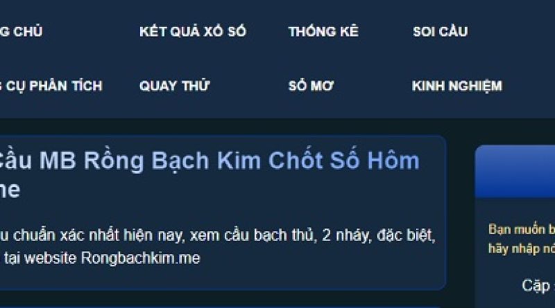 Soi cầu rồng bạch kim | rongbachkim.me – Kênh soi cầu chuẩn