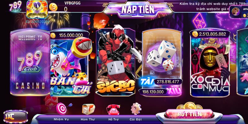 Tựa game tài xỉu hot nhất 2023 tại 789 club